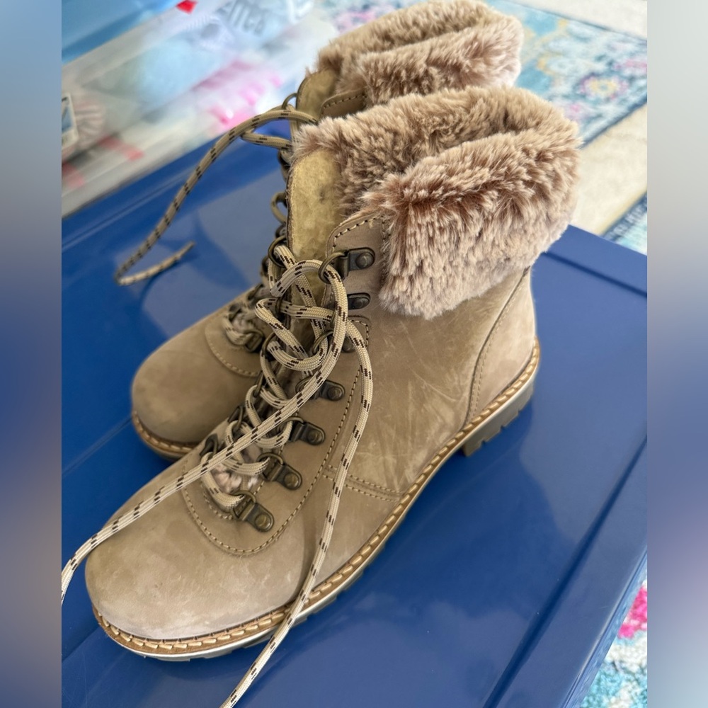 Avellini (Made in Portugal), Shearling Lined Boots, Tan, Size 38, EUC